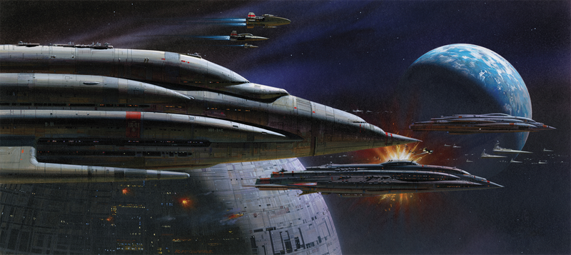 Portfolio illustration, space battle from Return of the Jedi. © Abrams Books, 2016 (C) 2016 Lucasfilm Ltd. And TM. All Rights Reserved. Used Under Authorization